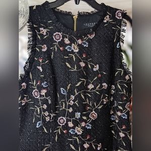 ❤️ Laundry by Shelli Segal Floral Embroidered Tweed